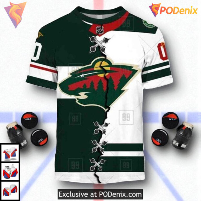 Mix Jersey 2025 Tribute NHL Minnesota Wild Christmas Hoodie Custom 3D - 1
