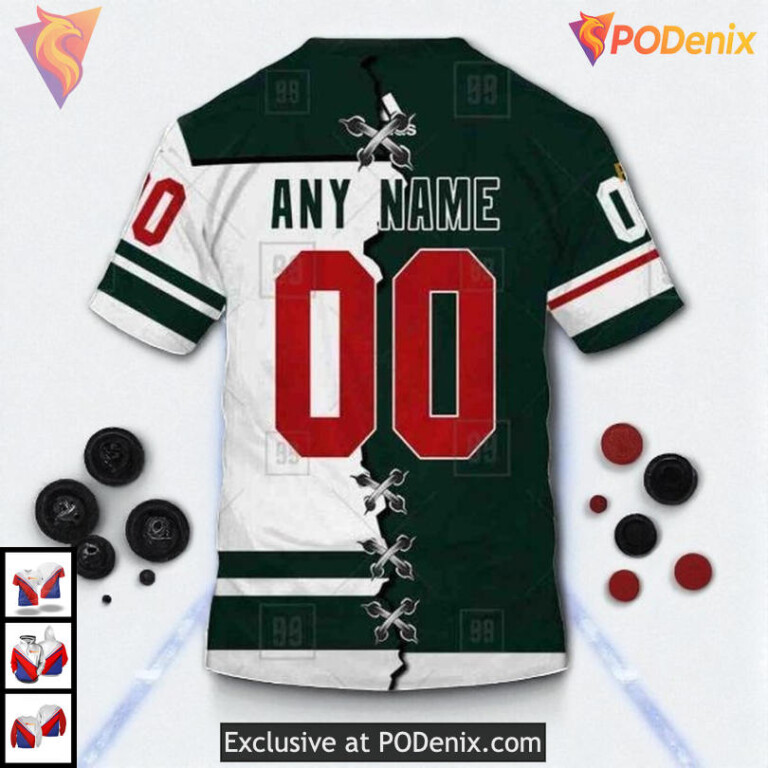 Mix Jersey 2025 Tribute NHL Minnesota Wild Christmas Hoodie Custom 3D - 3