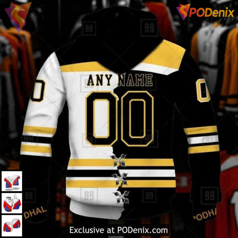 Mix Jersey Style Boston Bruins Mens Hoodie Limited Edition True Fan Look - 2