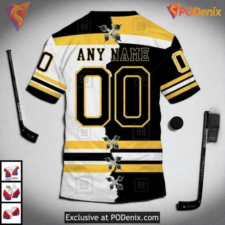 Mix Jersey Style Boston Bruins Mens Hoodie Limited Edition True Fan Look - 3