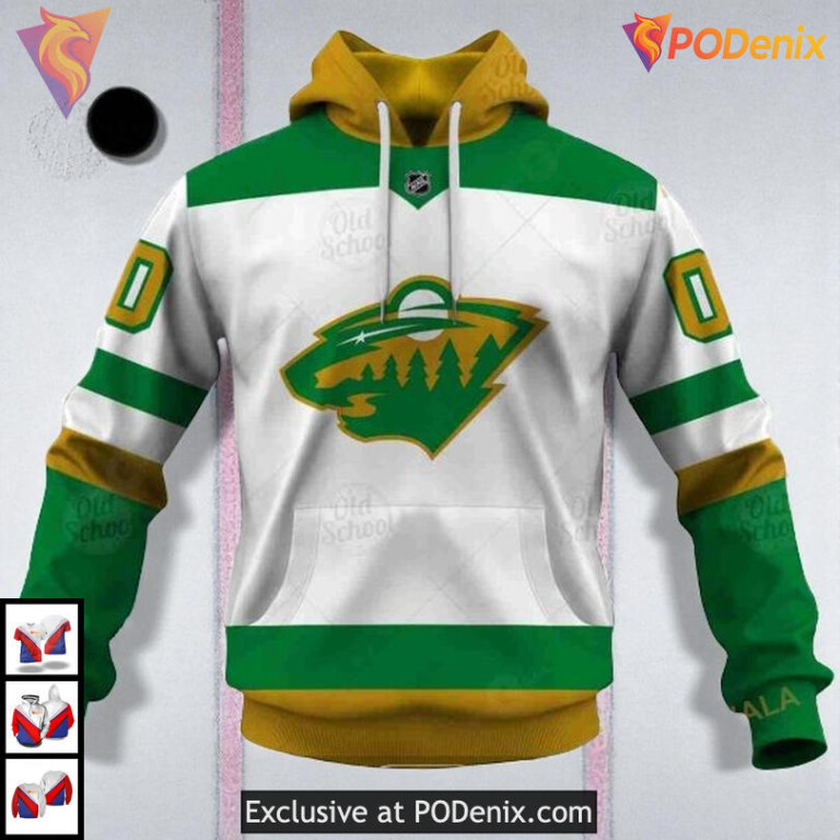 Name Number Tribute Style NHL Minnesota Wild Womens Hoodie Sweatshirt 3D