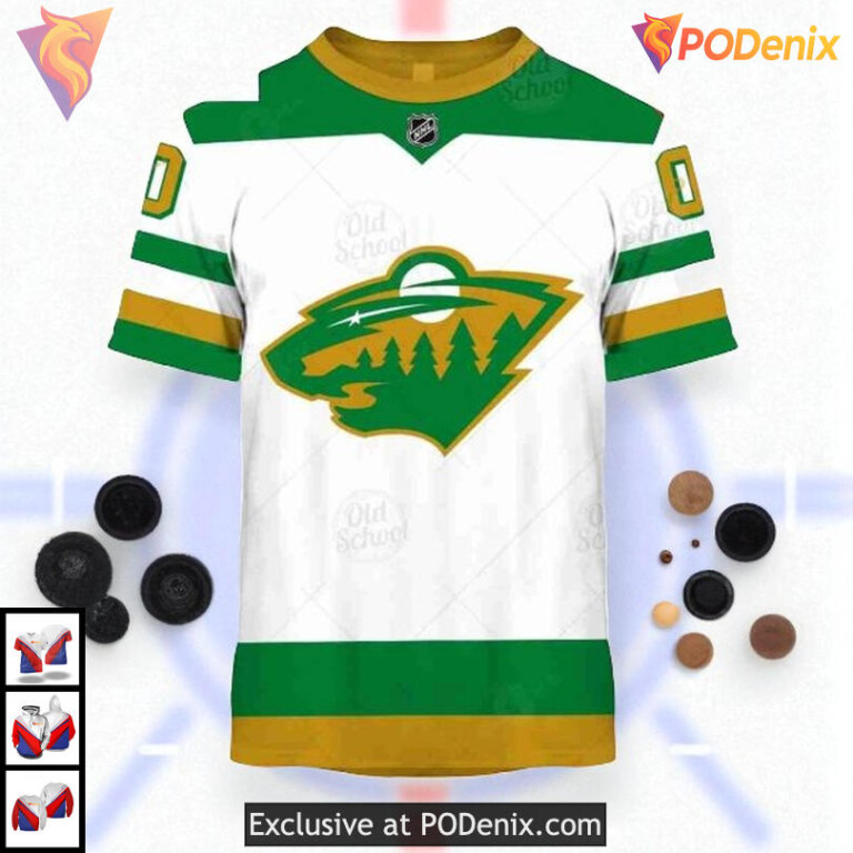 Name Number Tribute Style NHL Minnesota Wild Womens Hoodie Sweatshirt 3D - 1