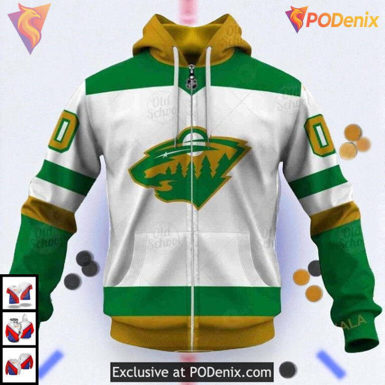 Name Number Tribute Style NHL Minnesota Wild Womens Hoodie Sweatshirt 3D - 2