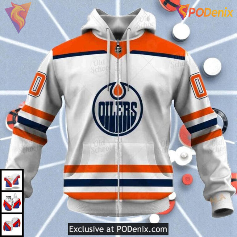 Name Number Tribute Sweatshirt NHL Edmonton Oilers Womens Hoodie 3D - 3