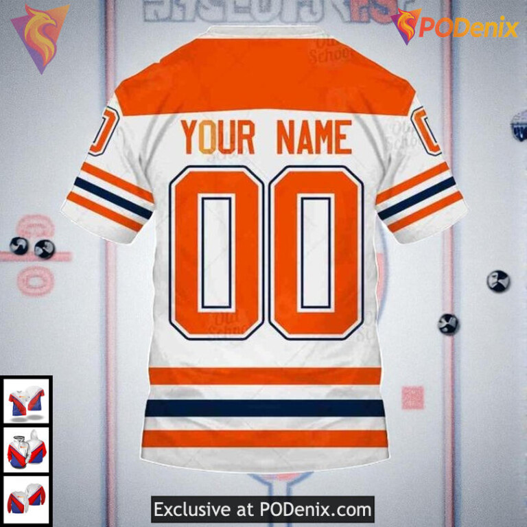 Name Number Tribute Sweatshirt NHL Edmonton Oilers Womens Hoodie 3D - 5