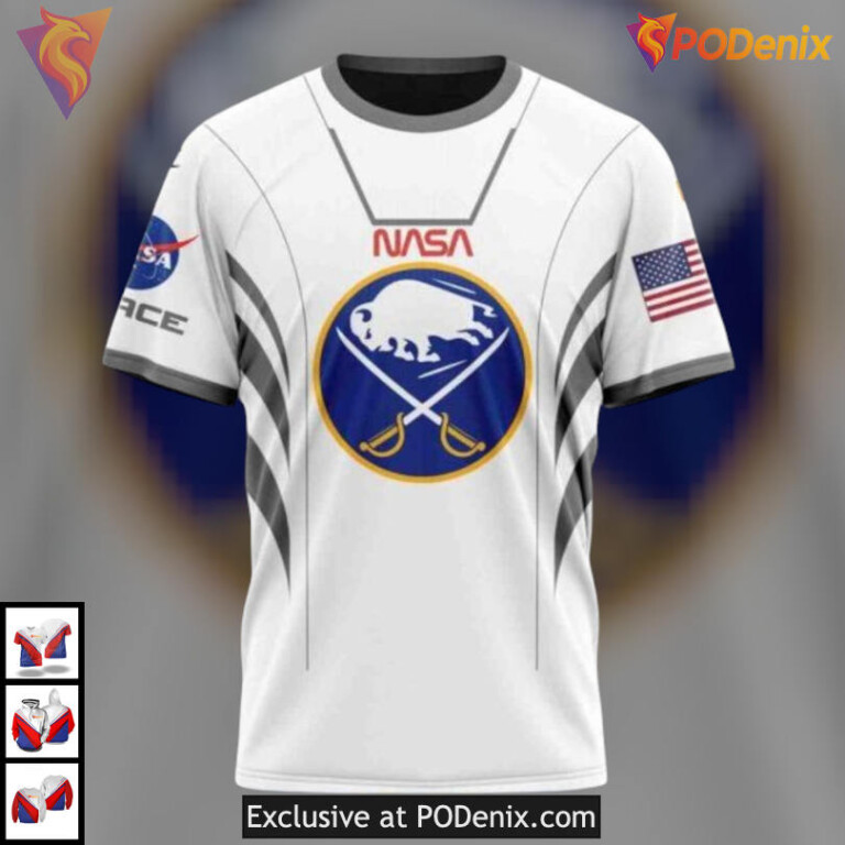 NASA Astronaut Space Force Concept Personalized Buffalo Sabres Hoodie 3D - 2
