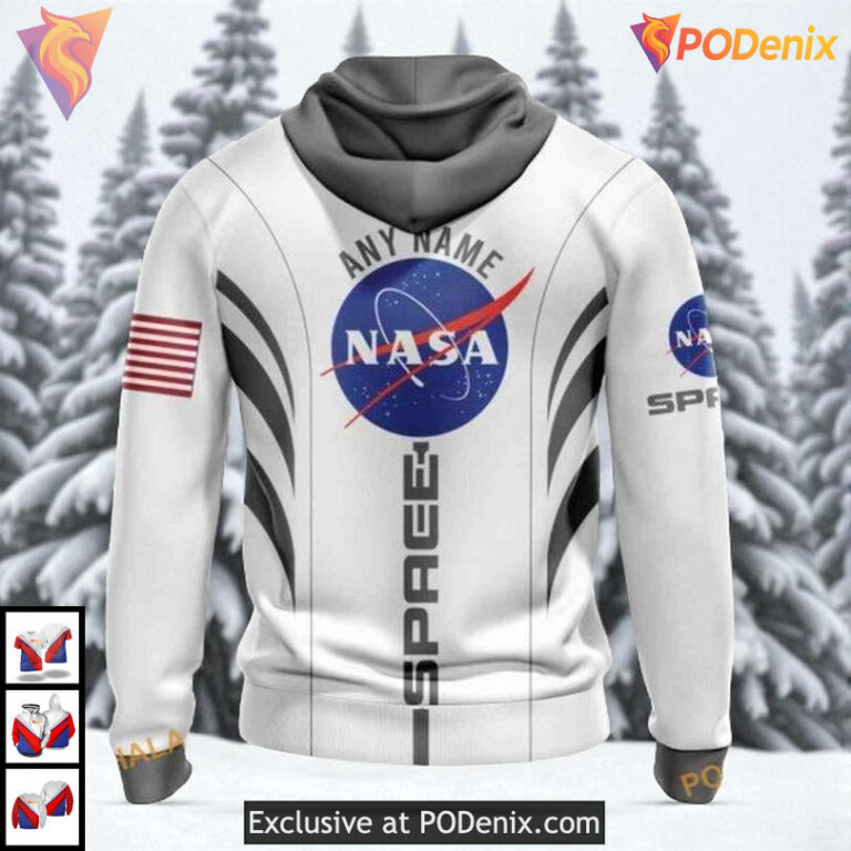 NASA Astronaut Space Force Theme Custom Name Los Angeles Kings Hoodie NHL 3D - 1