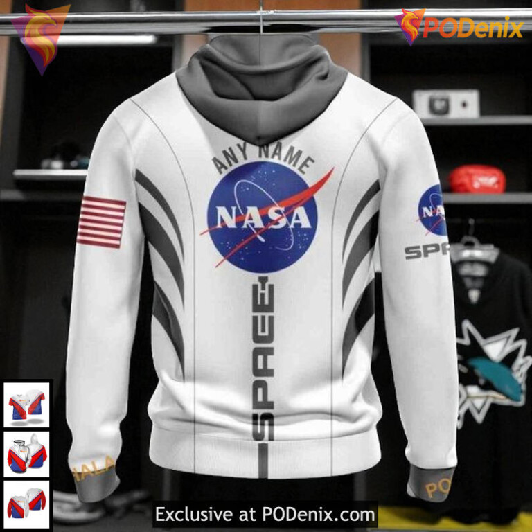 NASA Astronaut Space Force Theme Custom San Jose Sharks Christmas Hoodie 3D - 1