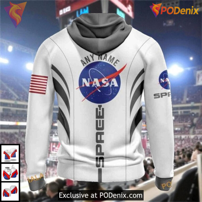 NASA Astronaut Space Force Theme NHL Custom Name Minnesota Wild Hoodie 3D - 1