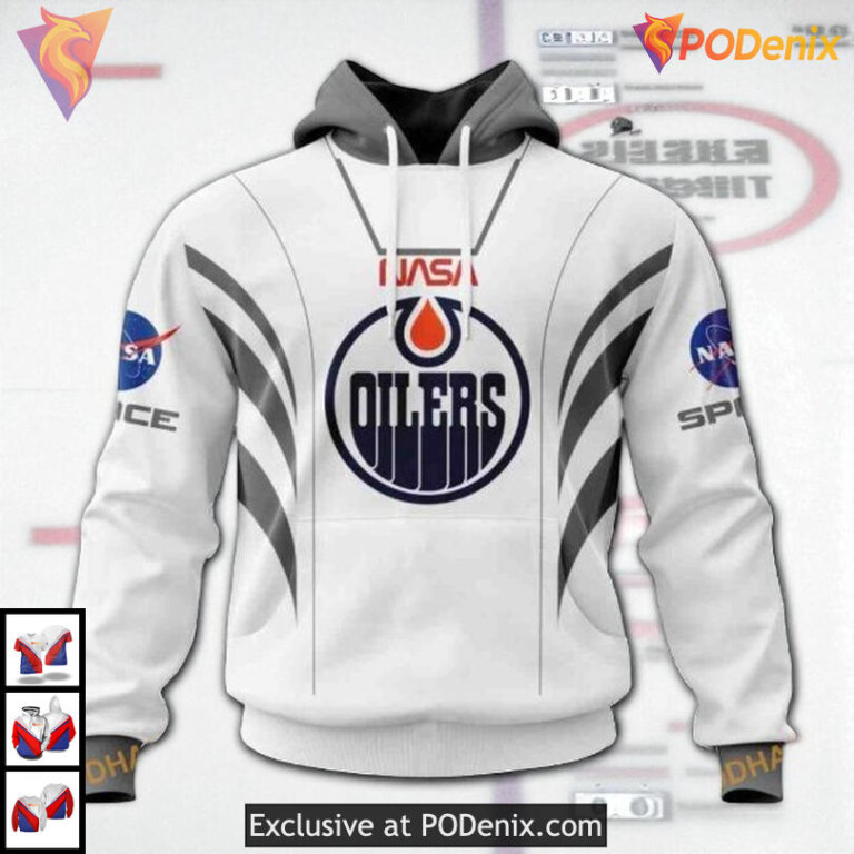 NASA Astronaut Space Force Theme NHL Edmonton Oilers Personalized 3D Hoodie