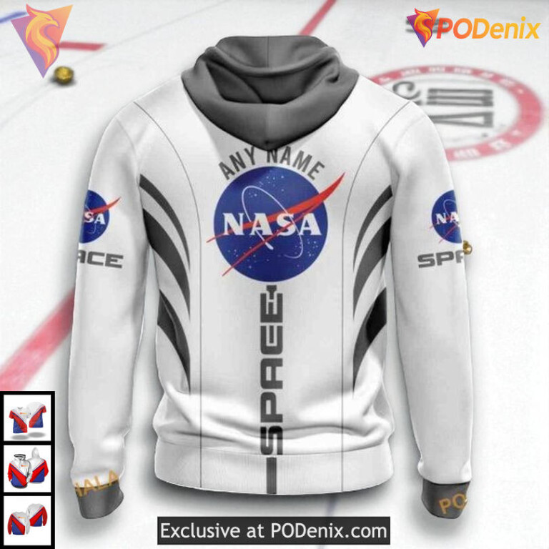 NASA Astronaut Space Force Theme NHL Edmonton Oilers Personalized 3D Hoodie - 1