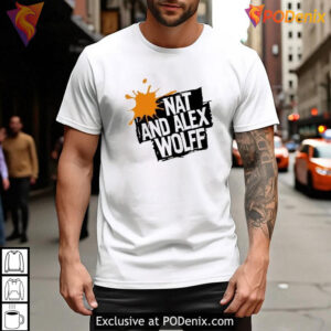 Nat And Alex Wolff Merch Logo Tee, Fandom Graphic Style With Orange Splash