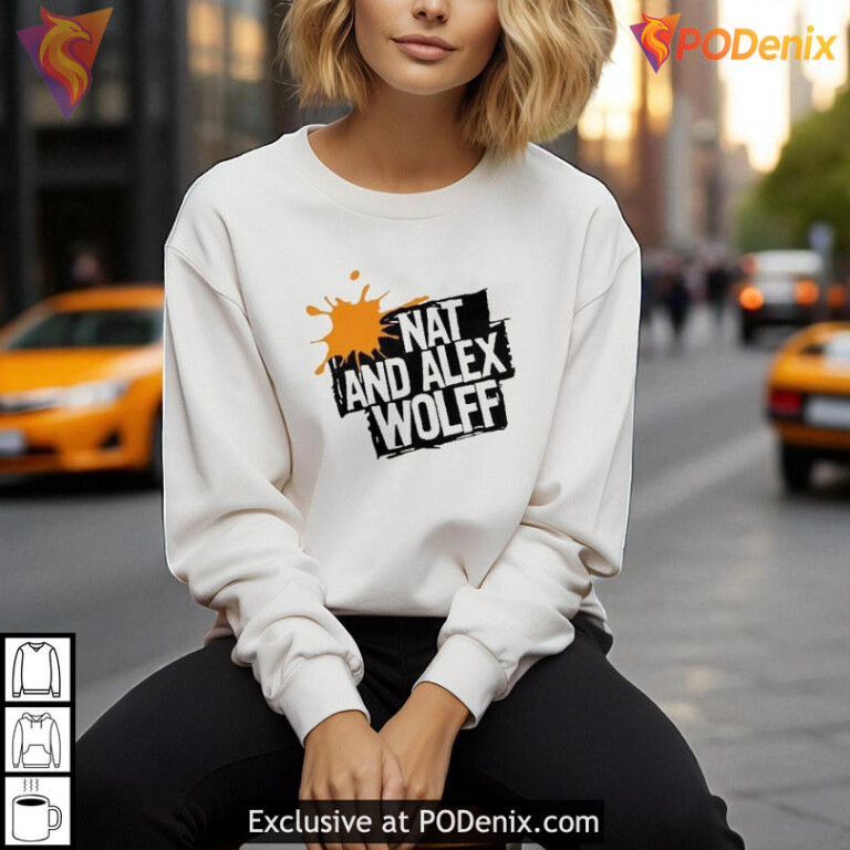 Nat And Alex Wolff Merch Logo Tee, Fandom Graphic Style With Orange Splash - 1