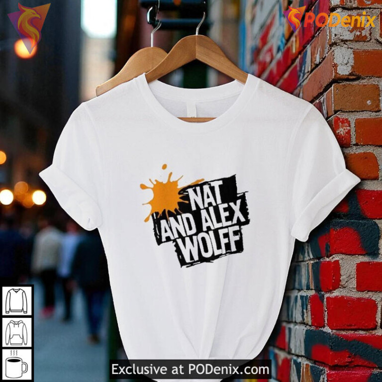 Nat And Alex Wolff Merch Logo Tee, Fandom Graphic Style With Orange Splash - 2