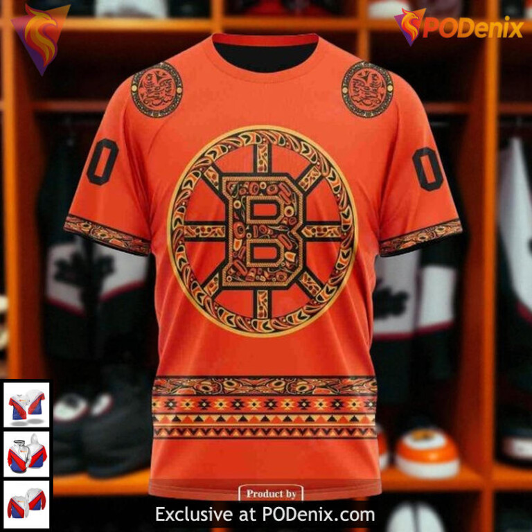 National Day Truth And Reconciliation Boston Bruins Hoodie 3D Custom NHL Shirt - 5