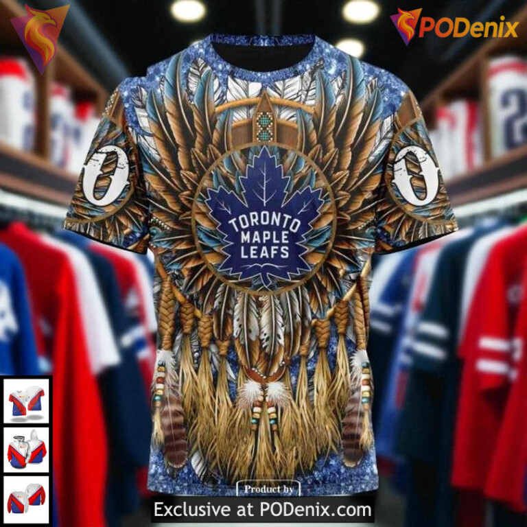 Native Costume Design Toronto Maple Leafs 3D Hoodie, Custom NHL Fan Apparel - 2