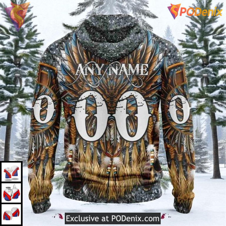 Native Costume Inspired Artwork Custom Retro Los Angeles Kings Hoodie NHL 3D - 2