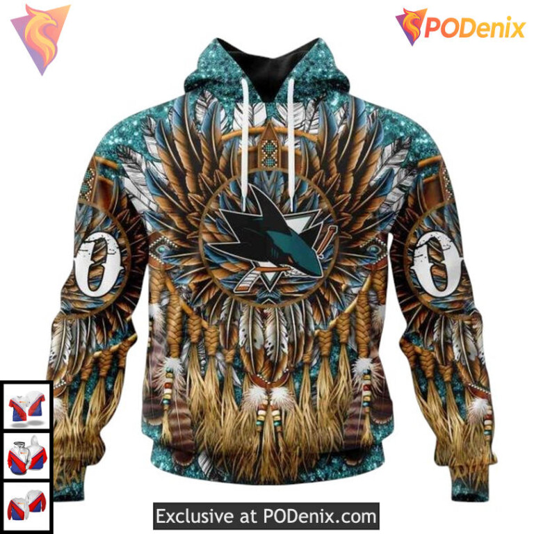 Native Costume Inspired Artwork Custom San Jose Sharks Winter Hoodie 3D