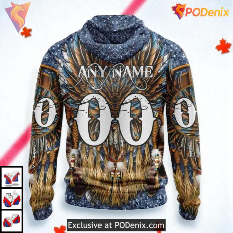 Native Costume Inspired Artwork NHL Personalized Edmonton Oilers Hoodie 3D - 2