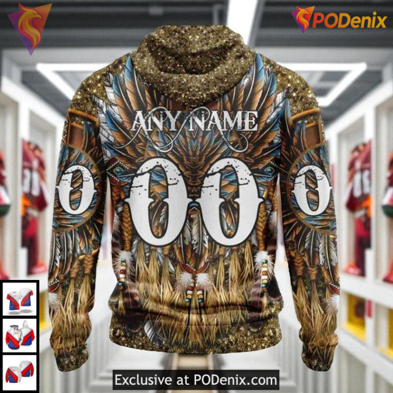 Native Costume Inspired Graphic Custom Florida Panthers Youth Hoodie NHL 3D - 2