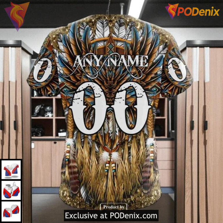 Native Costume Inspired Graphic Custom Florida Panthers Youth Hoodie NHL 3D - 4