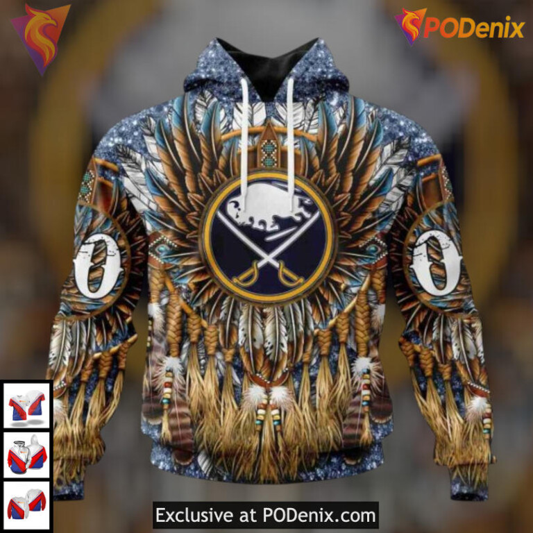 Native Costume Pattern Artwork NHL Buffalo Sabres All Over Print Hoodie Custom