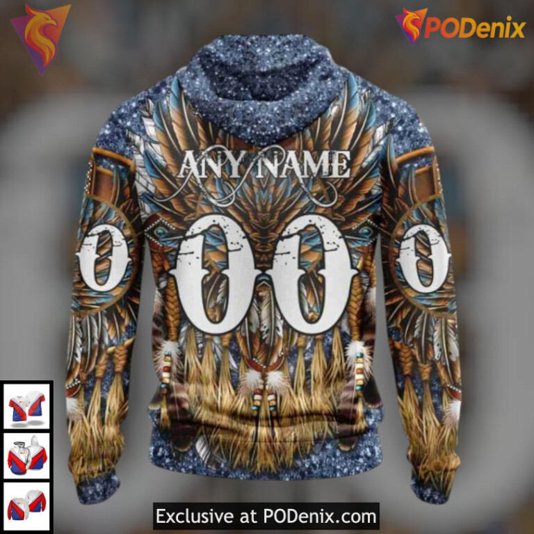 Native Costume Pattern Artwork NHL Buffalo Sabres All Over Print Hoodie Custom - 2