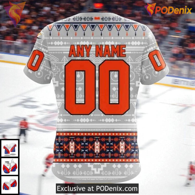 Native Cultural Artwork Custom NHL Custom Name Edmonton Oilers Hoodie 3D - 3