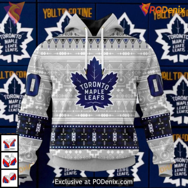Native Design Custom Number Toronto Maple Leafs Hoodie, NHL 3D Fan Gear