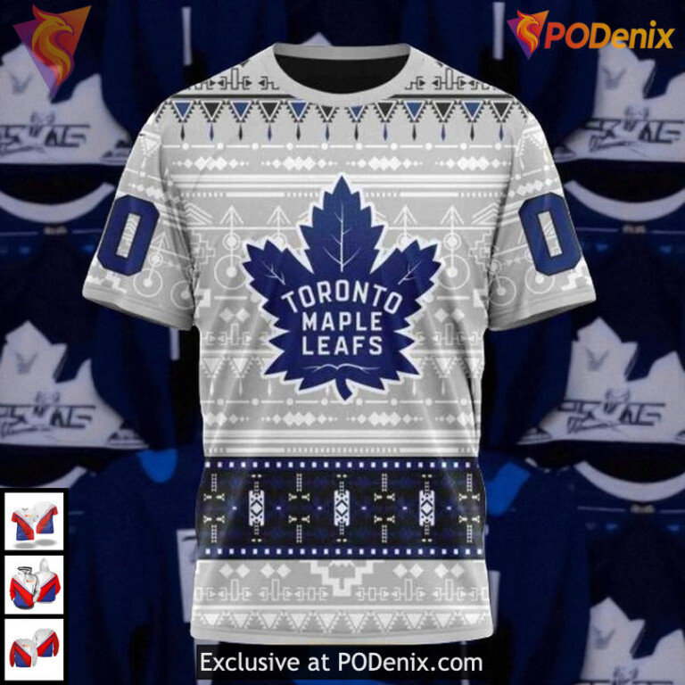 Native Design Custom Number Toronto Maple Leafs Hoodie, NHL 3D Fan Gear - 2