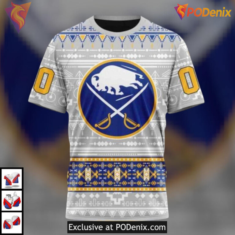 Native Design New Edition NHL Buffalo Sabres Personalized 3D Hoodie Apparel - 2