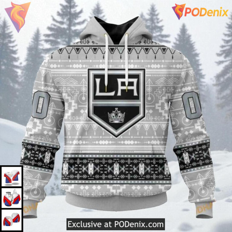 Native Inspired Graphic Edition Custom Number Los Angeles Kings Hoodie 3D