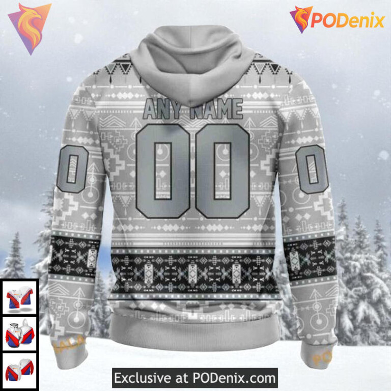 Native Inspired Graphic Edition Custom Number Los Angeles Kings Hoodie 3D - 1