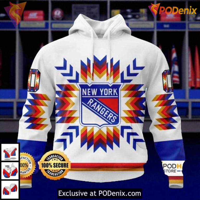Native Pattern Apparel Custom New York Rangers 3D Hoodie NHL Design