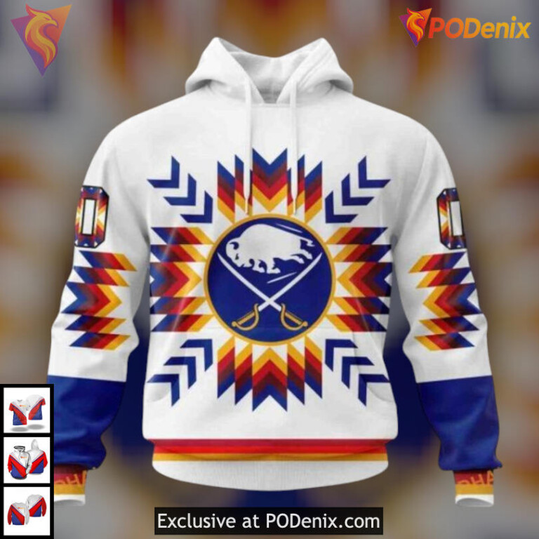 Native Pattern Cultural Design NHL Buffalo Sabres Zip Up Hoodie Custom 3D