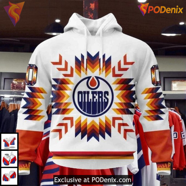 Native Pattern Cultural Design NHL Edmonton Oilers Hoodie 3D Custom