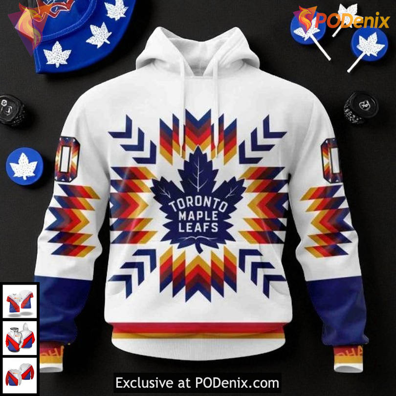Native Pattern Custom NHL Toronto Maple Leafs Hoodie 3D Fan Apparel