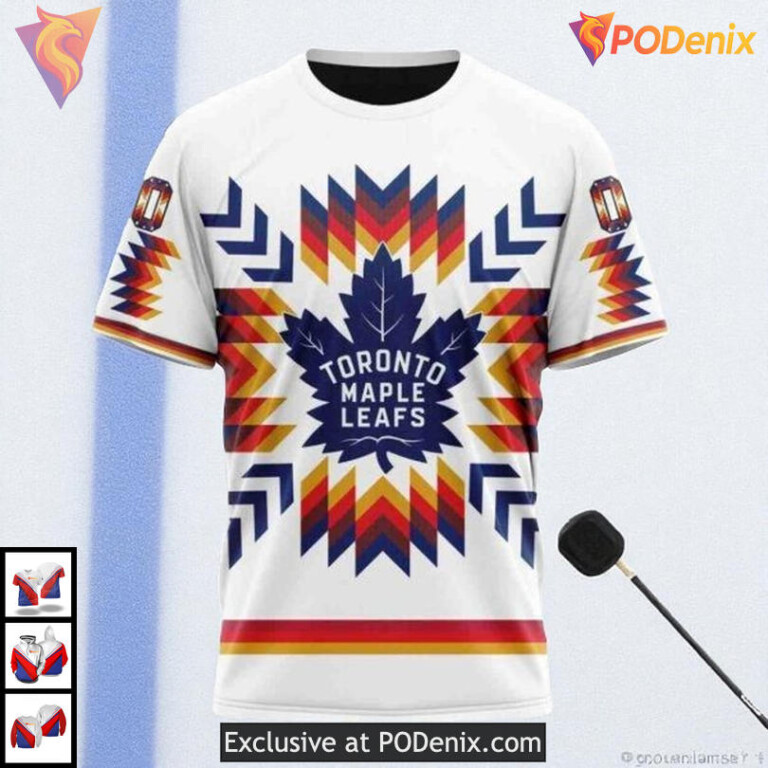 Native Pattern Custom NHL Toronto Maple Leafs Hoodie 3D Fan Apparel - 2
