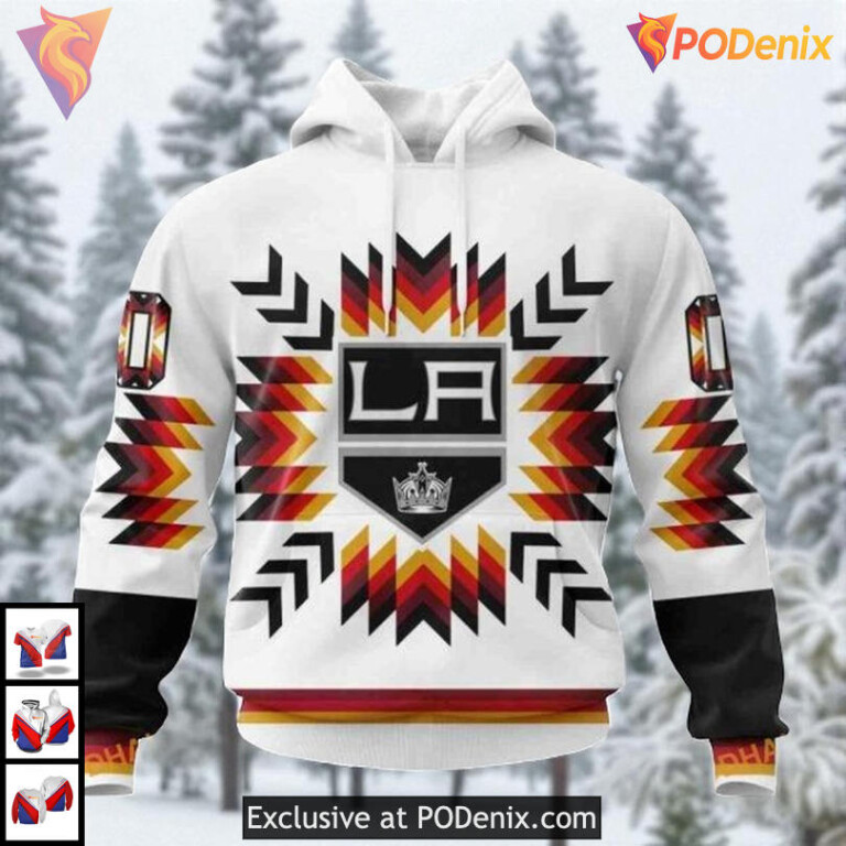 Native Pattern Inspired Artwork Custom Los Angeles Kings Hoodie NHL 3D