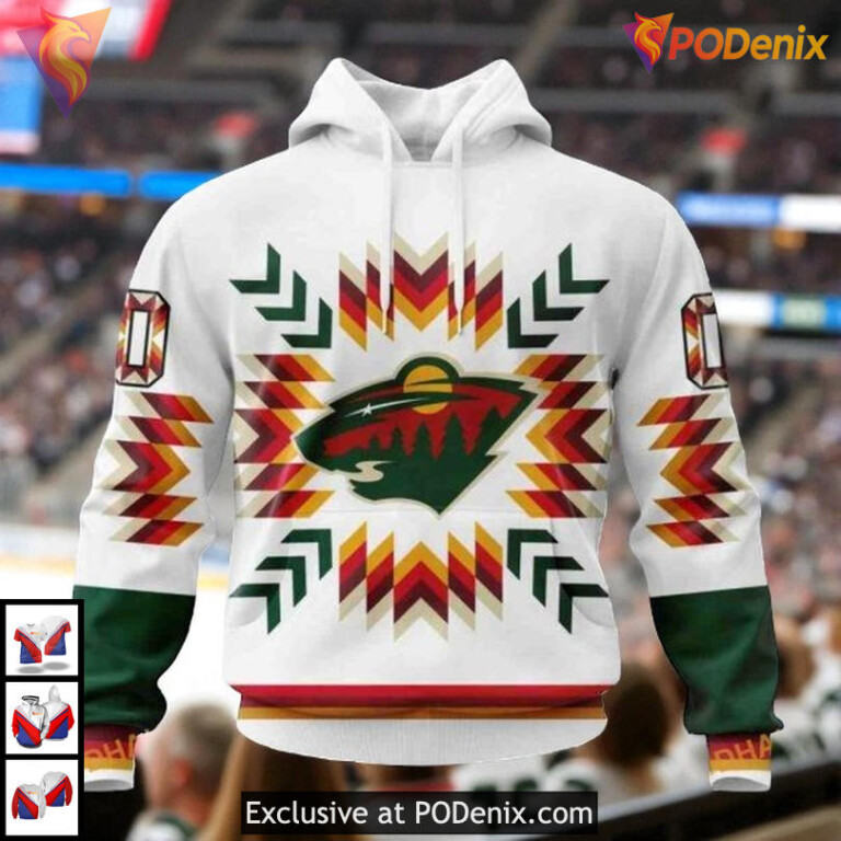 Native Pattern Inspired NHL Minnesota Wild Full Print Hoodie 3D