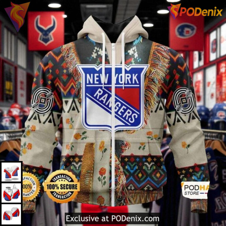 Native Pattern Perfect For Fans New York Rangers Personalized 3D Hoodie - 1