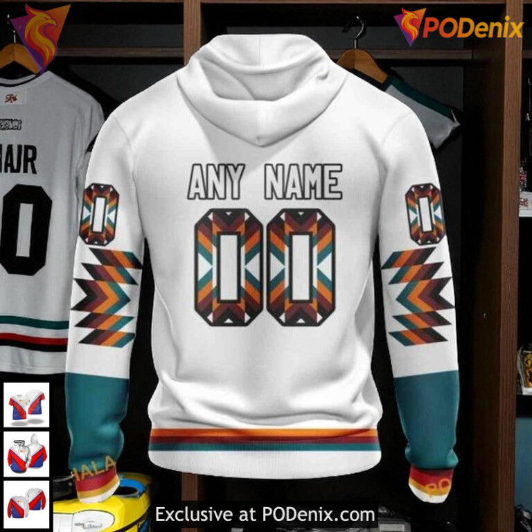 Native Pattern Style Artwork Custom San Jose Sharks Womens Hoodie NHL 3D - 1