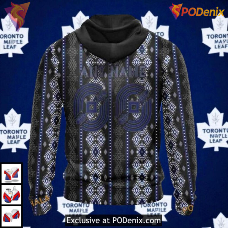 Native Skull Art Toronto Maple Leafs Youth Hoodie, NHL 3D Apparel - 1
