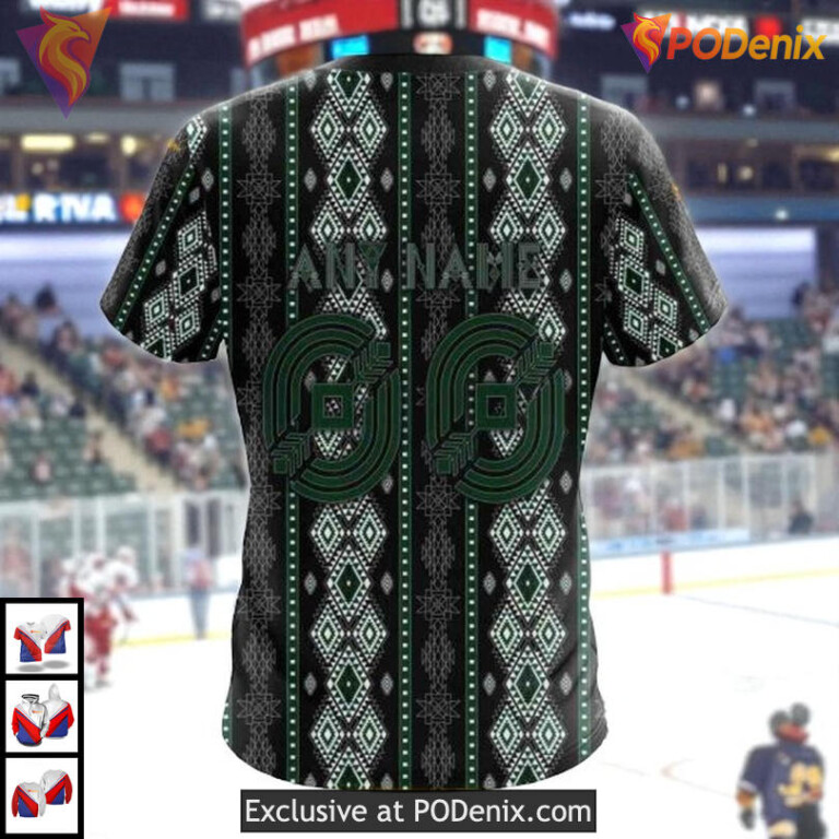 Native Skull Artwork Design NHL Personalized Minnesota Wild Hoodie 3D - 3