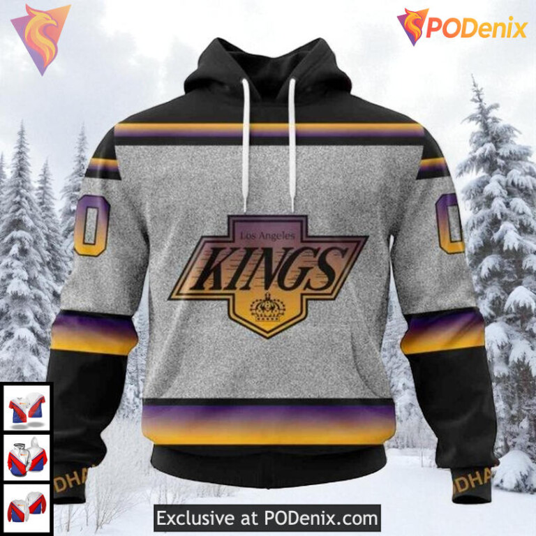 New Gradient Series Concept Custom Los Angeles Kings Youth Hoodie NHL 3D