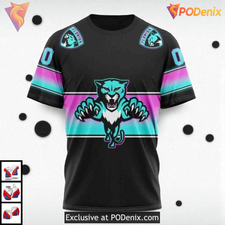 New Gradient Series Concept Design Custom Florida Panthers Youth Hoodie NHL 3D - 2