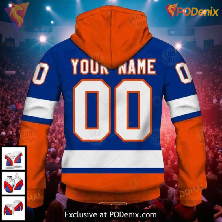 New York Islanders 3D Hoodie Custom Name Number NHL Sweatshirt Design - 3