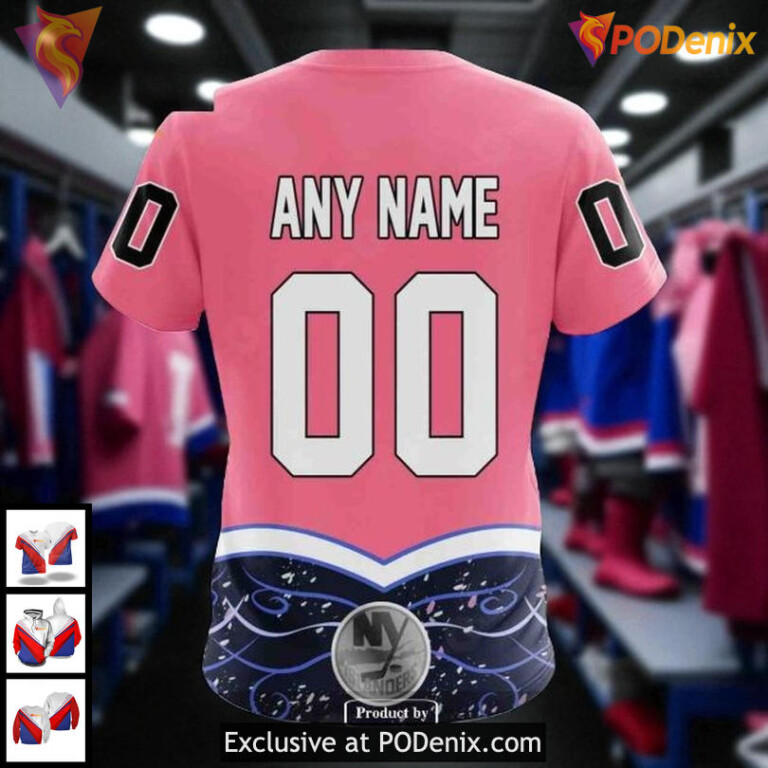 New York Islanders All Over Print 3D Hoodie Cancer Awareness NHL Custom Design - 3