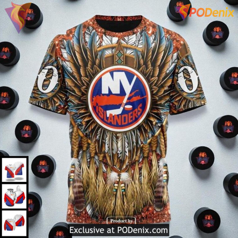 New York Islanders All Over Print Hoodie Custom Native Inspired NHL 3D Design - 2