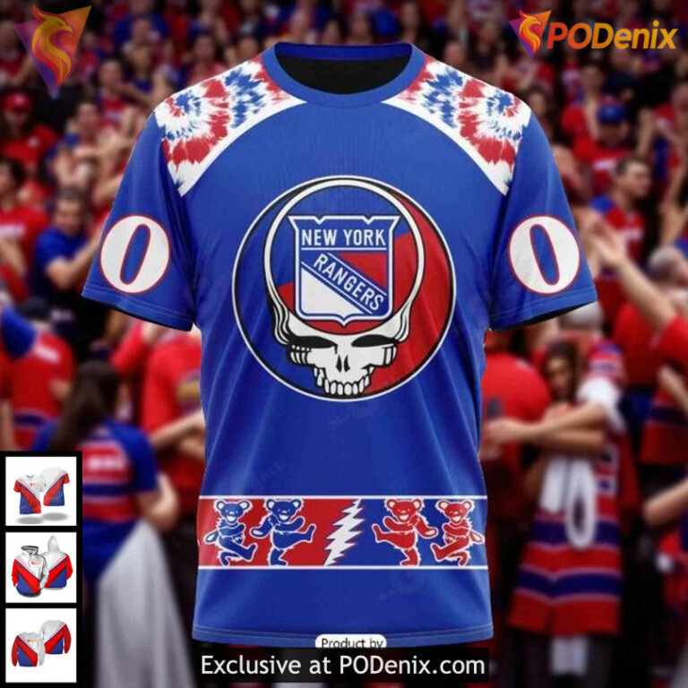 New York Islanders All Over Print Hoodie NHL Grateful Dead Inspired 3D Design - 2